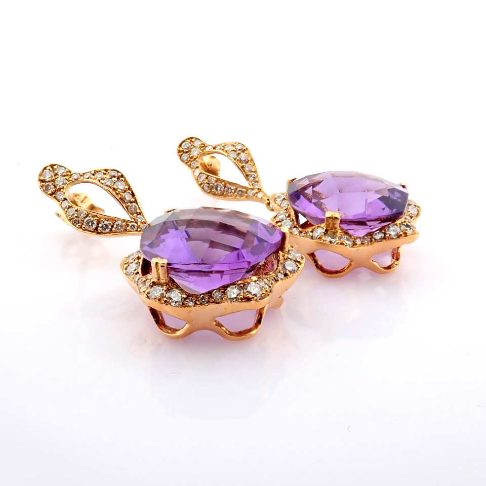 Natural Diamond 18K Rose/Pink Gold Earring
