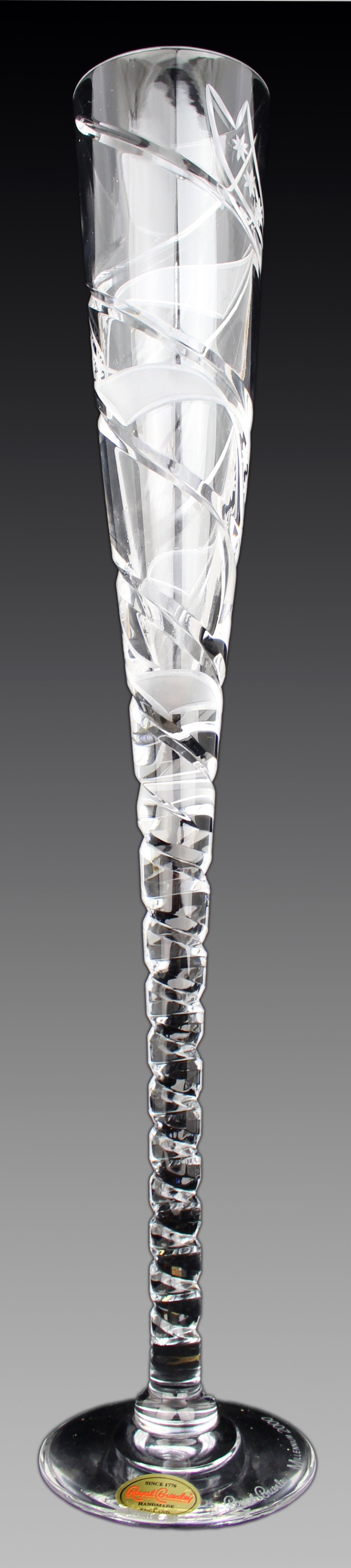 Set of 6 Fine Very Large Crystal Toasting Flutes