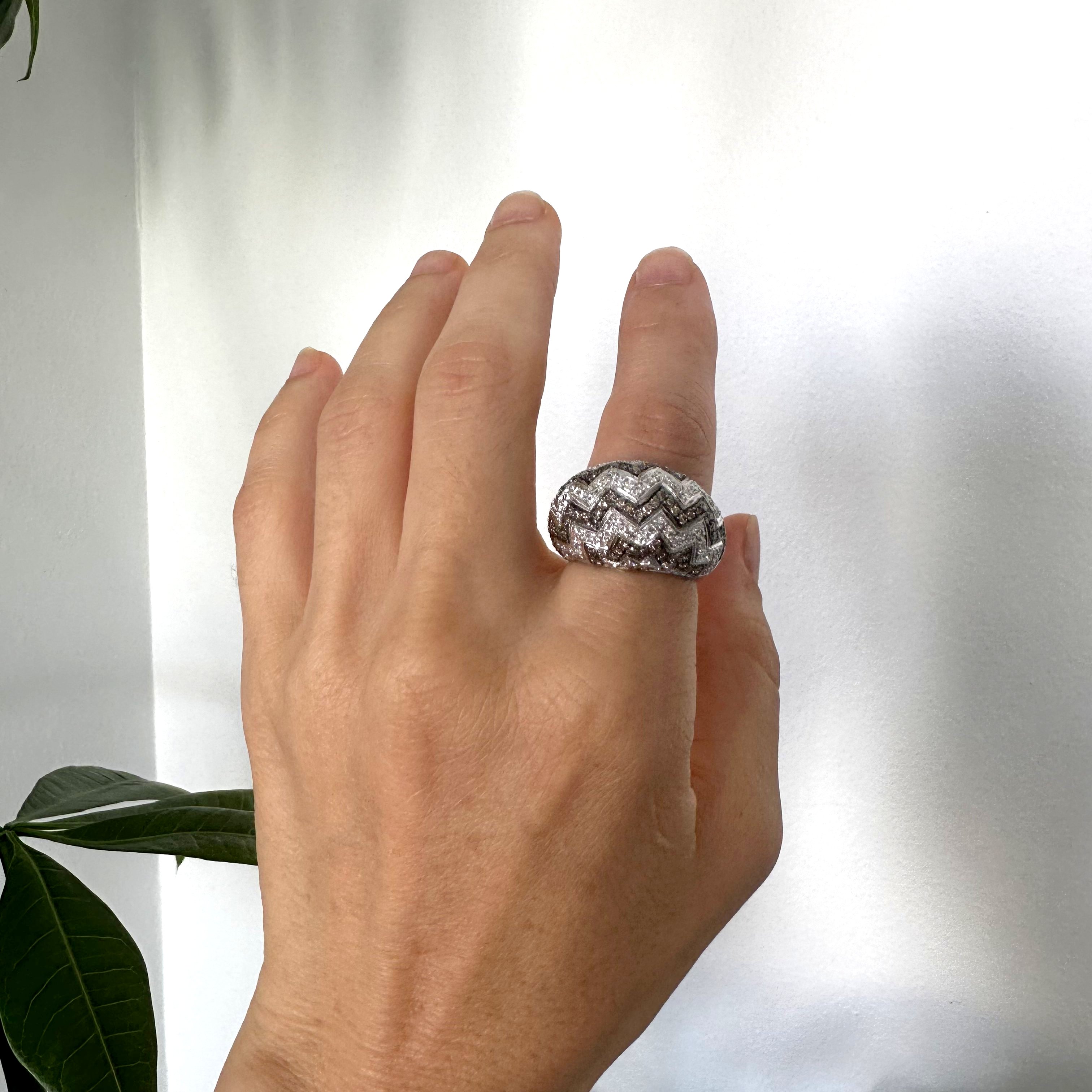 Natural Diamond 18K White Gold Ring