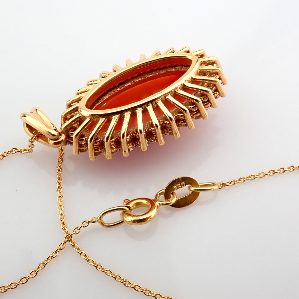 Natural Diamond 18K Rose/Pink Gold Necklace