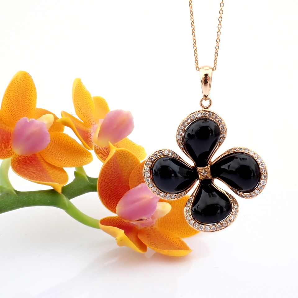 Natural Diamond 18K Rose/Pink Gold Necklace