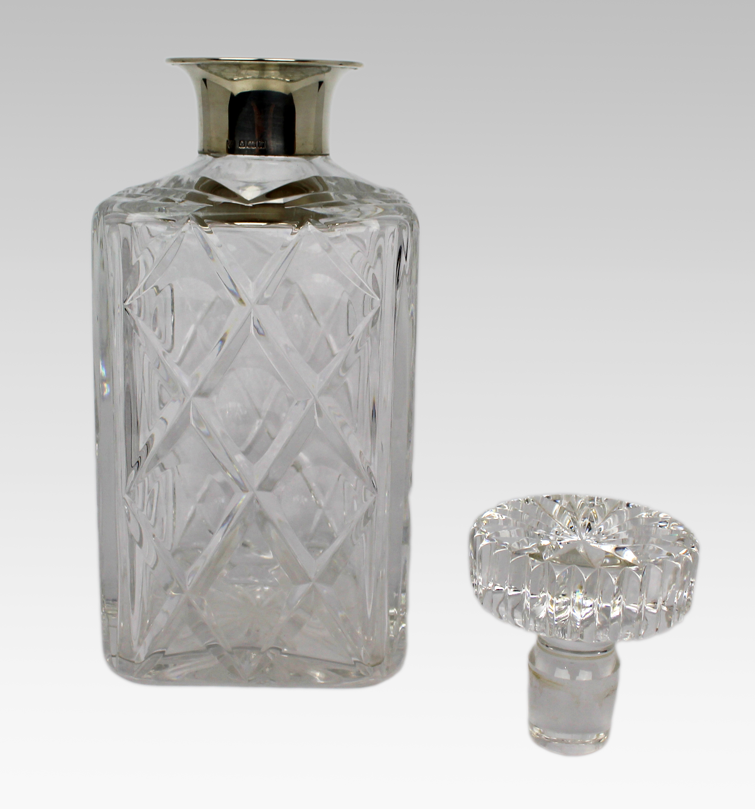 Cut Glass Silver Mounted Decanter