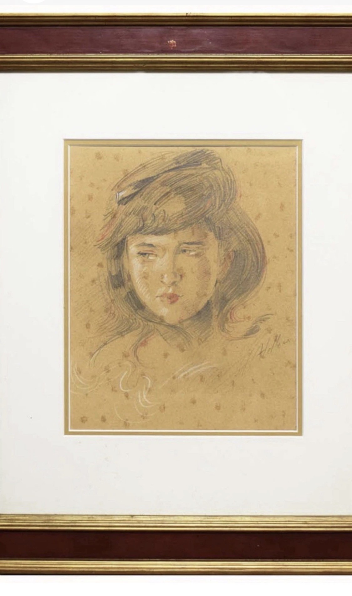 After Paul Cesar Helleu Portrait Crayon and Pencil
