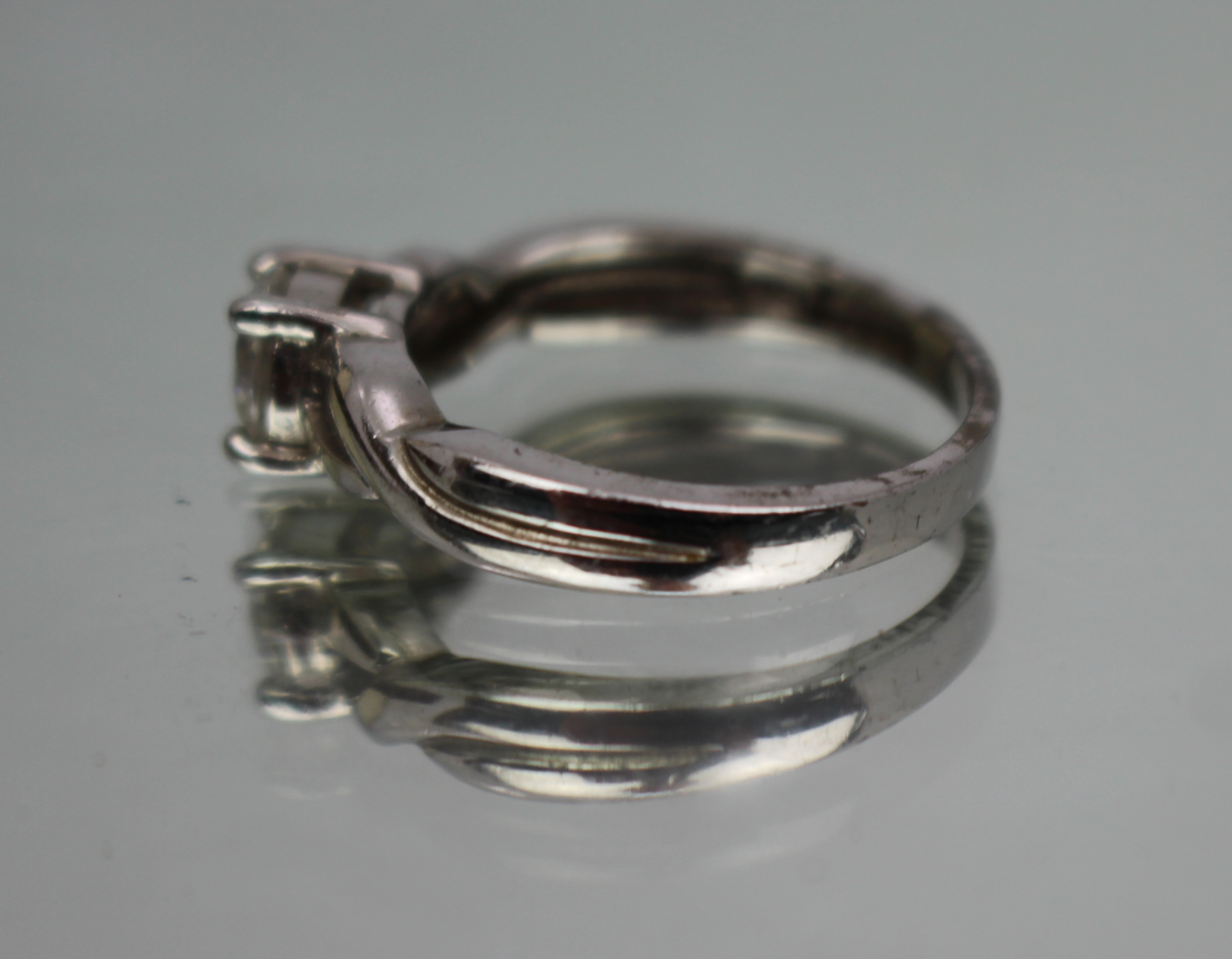 Vintage Silver Solitaire Ring