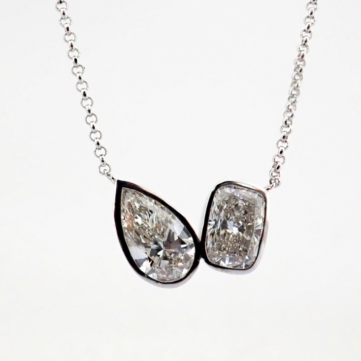 Cushion Cut Lab-Grown Diamond Necklace - 2.56 Total Carat (IGI Certified)