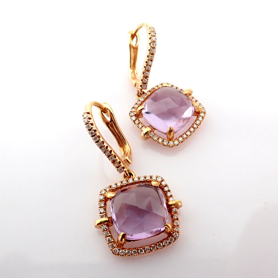 Natural Diamond 18K Rose/Pink Gold Earring