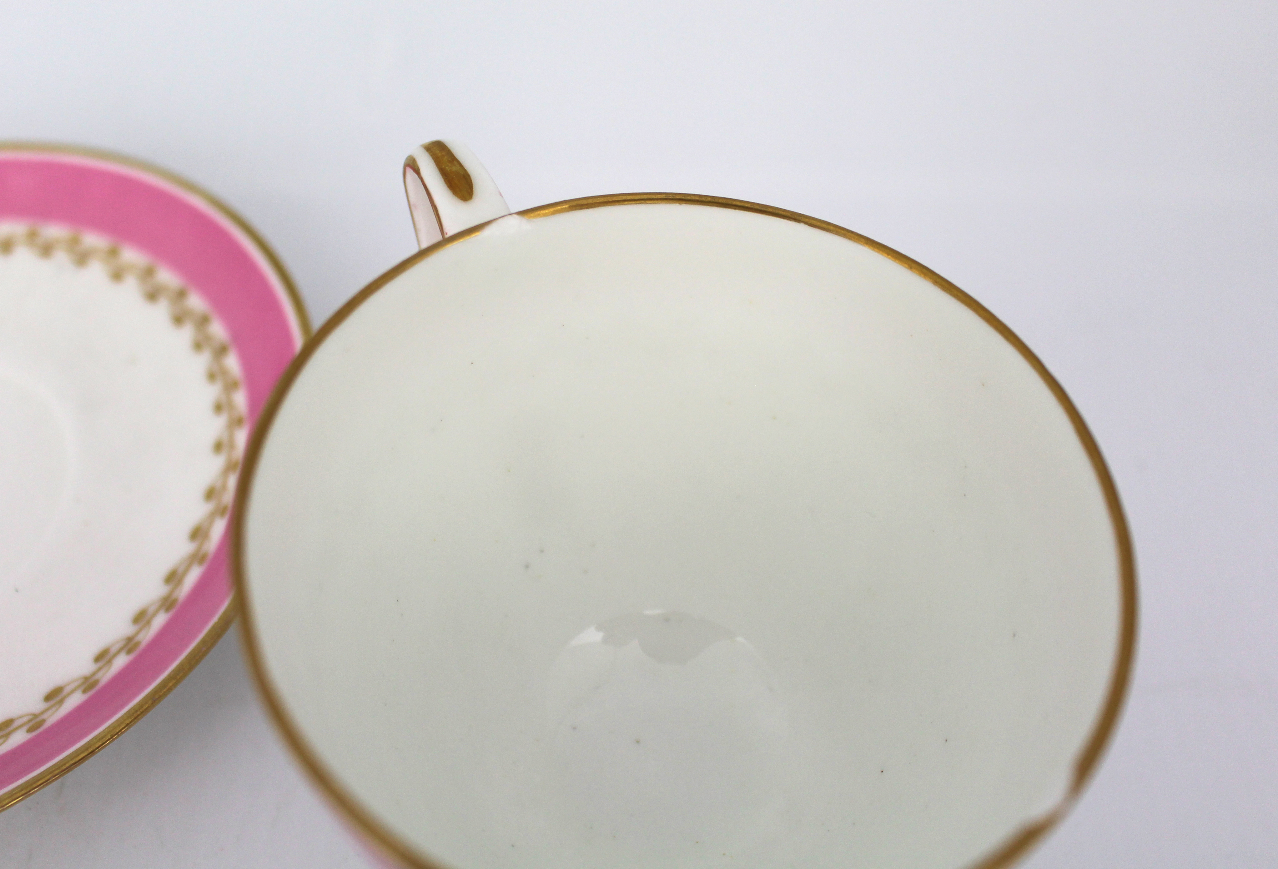 Grainger Worcester Pink & White Cup & Saucer