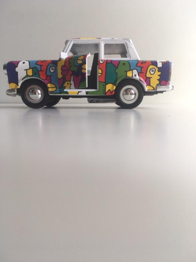 Thierry Noir (b.1958)  ‘Heads’ Berlin Trabant Car In Colours By Thierry Noir, 1994, Sold Out
