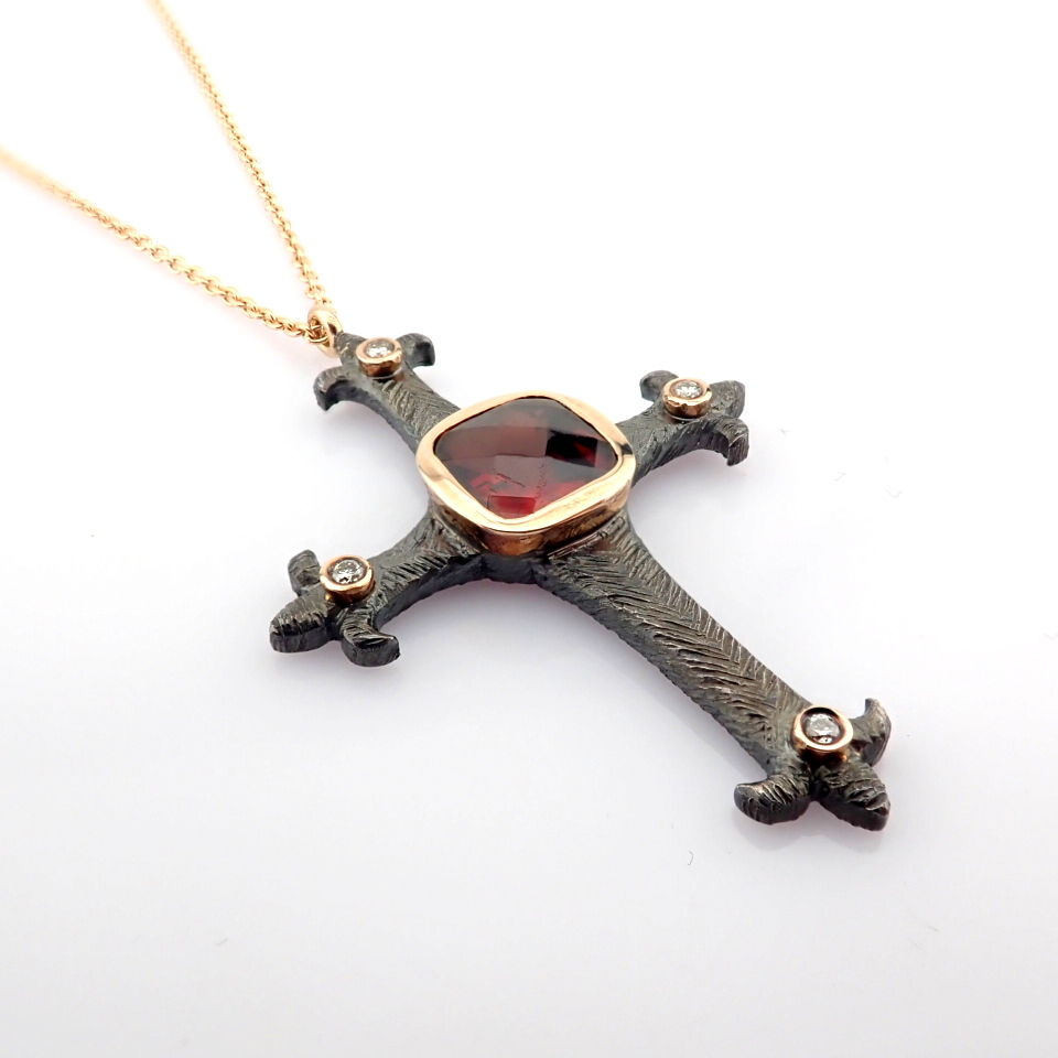 Natural Diamond 18K Rose/Pink Gold Necklace