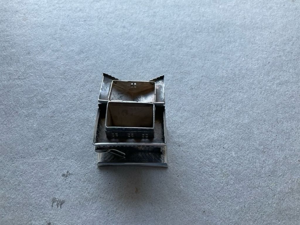 Rare Antique Dutch Silver Ski Chalet Miniature
