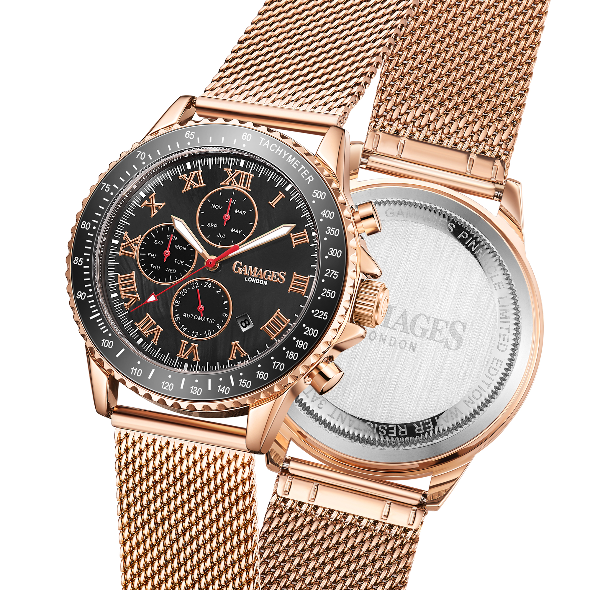 GAMAGES OF LONDON Hand Assembled Pinnacle Automatic Rose Black- 5 Years Warranty and Free Delivery
