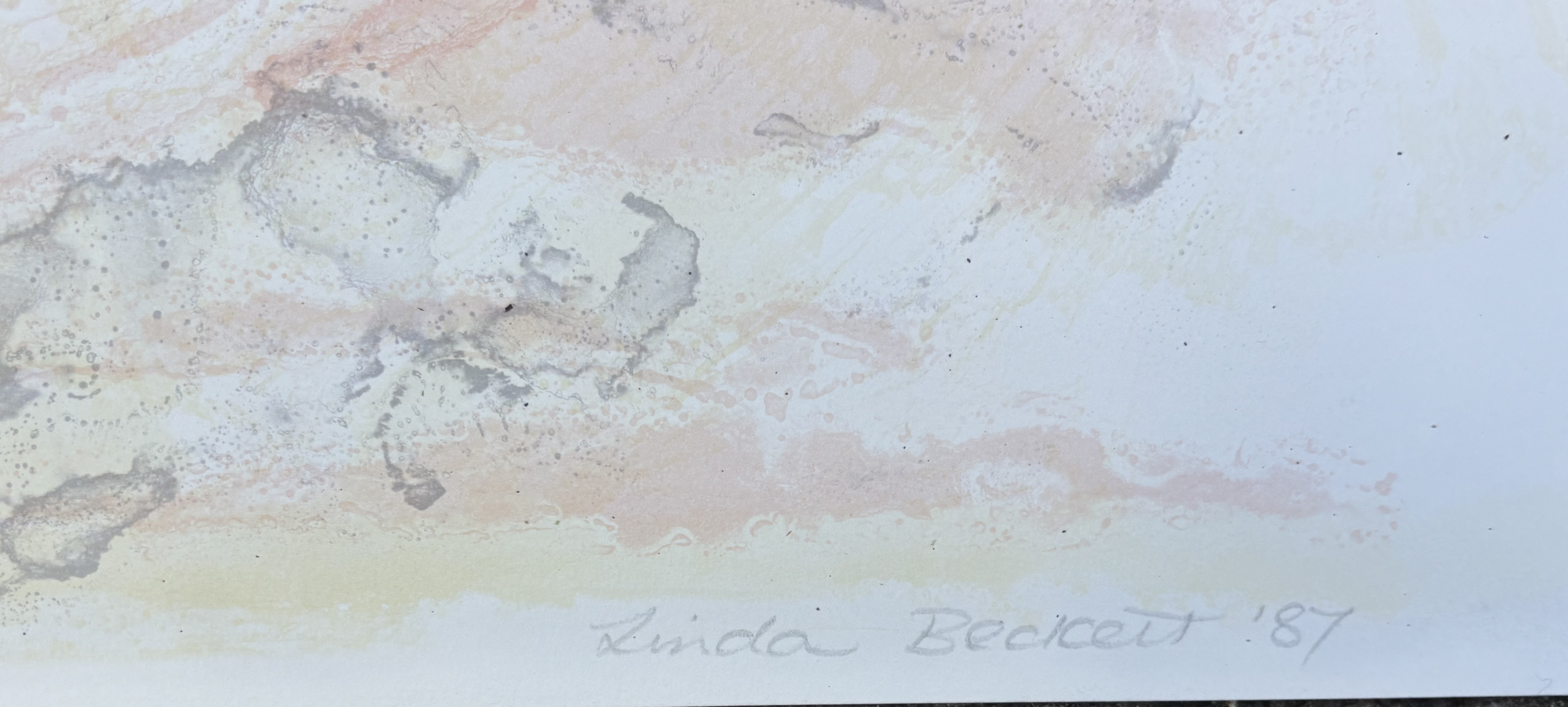 Linda Beckett Very Rare (x/30) Curwen Printed Last Sunlight On The Sea For Jane Free Post In UK