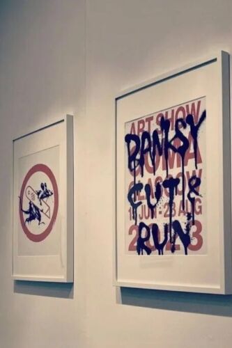 Banksy (b.1974)  2 Posters Cut & Run and Rat Run Rat From '25 Years Card labour’ Exhibition GOMA 23