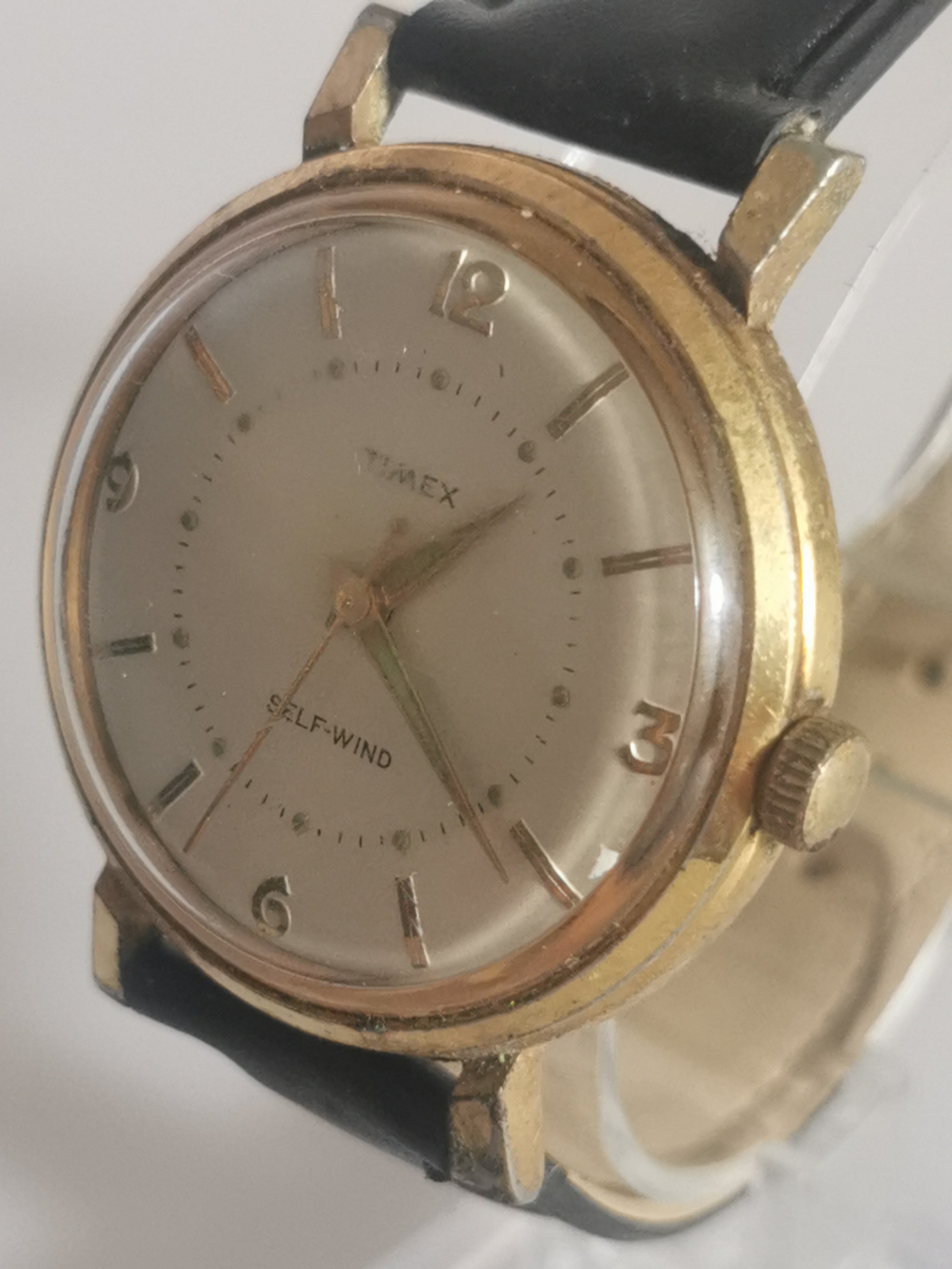 Vintage Timex Self-Wind Automatic Gents Wristwatch – Gold Tone – Working