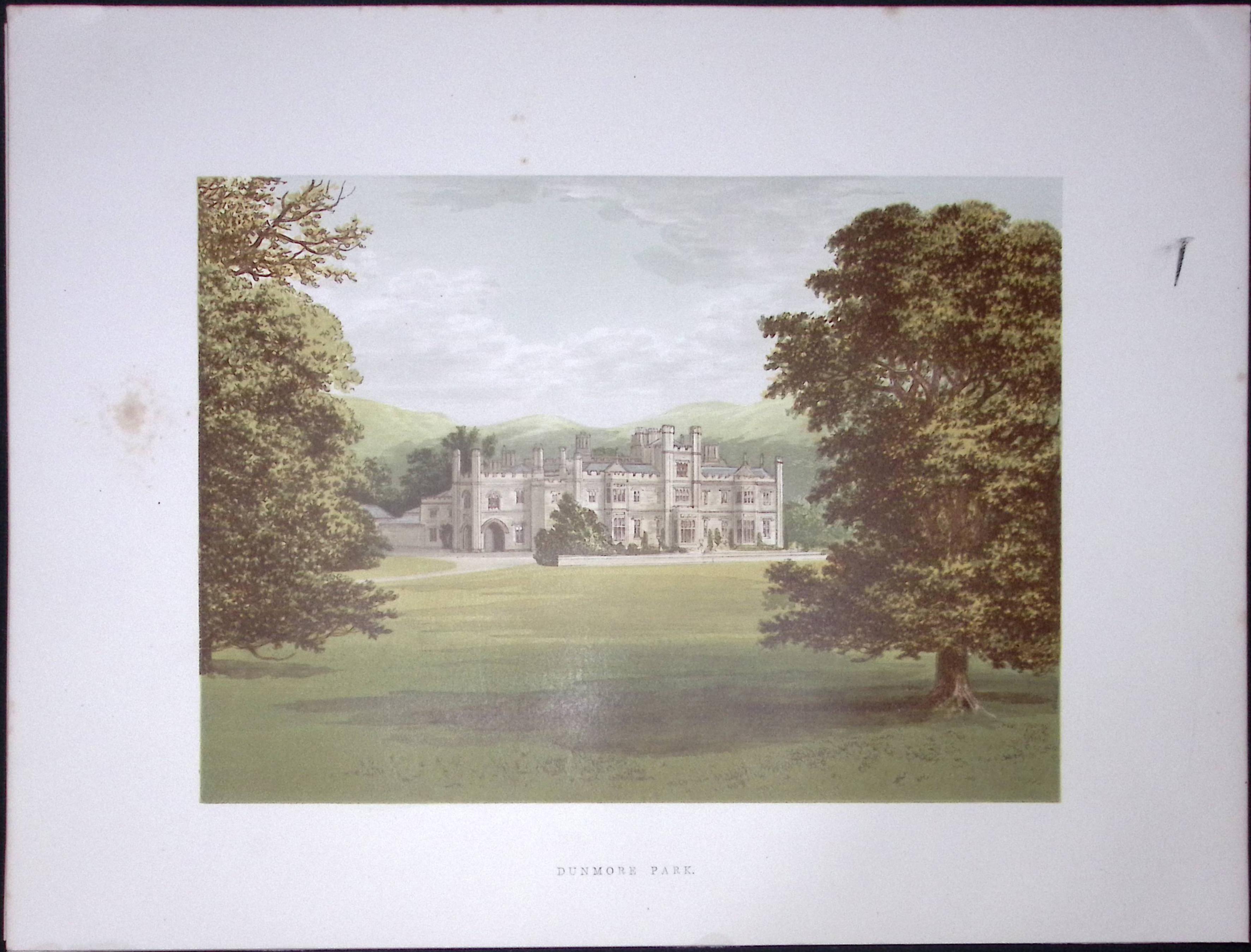 Dunmore Park Scotland 160 Years-Old Gilt-Edge Coloured Antique Book Plate-4