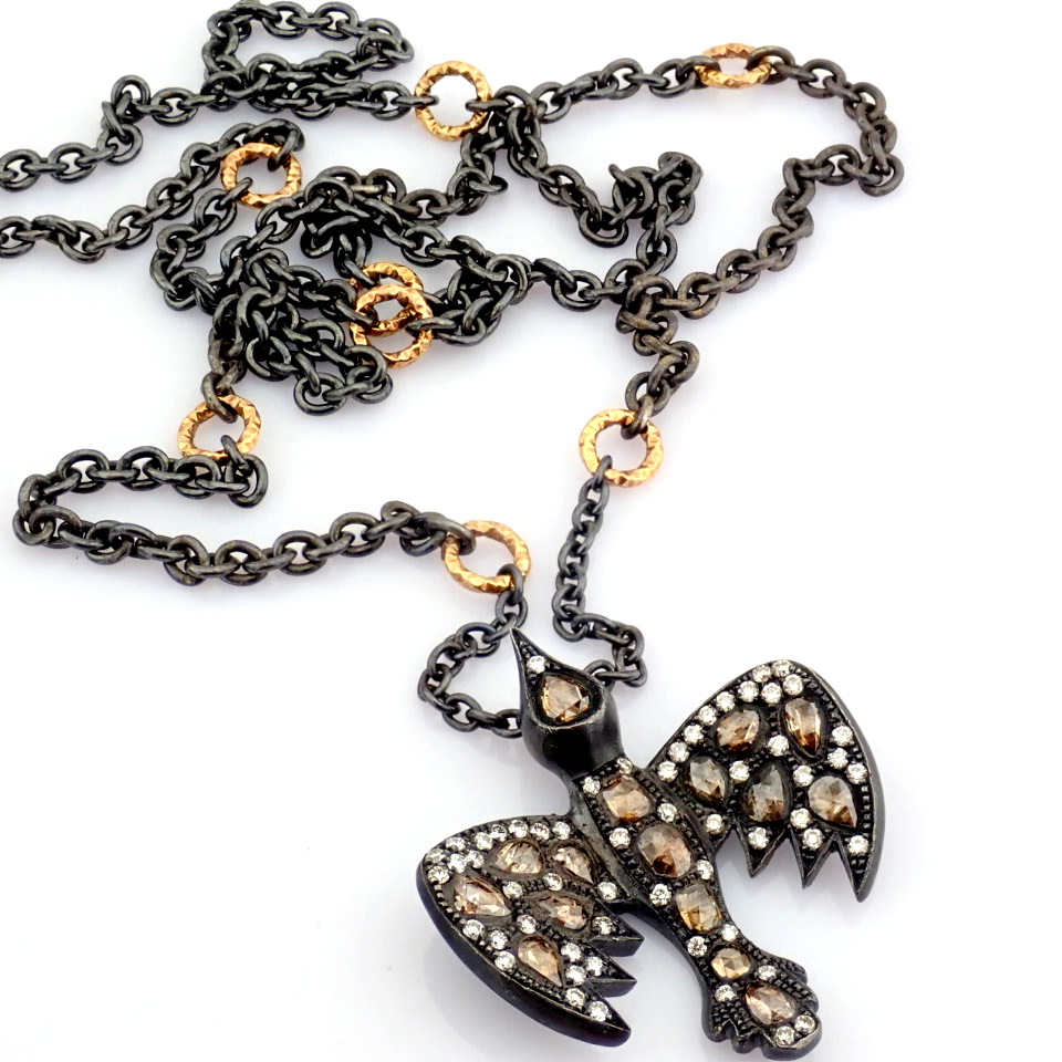 Natural Diamond 18K Rose/Pink Gold Necklace