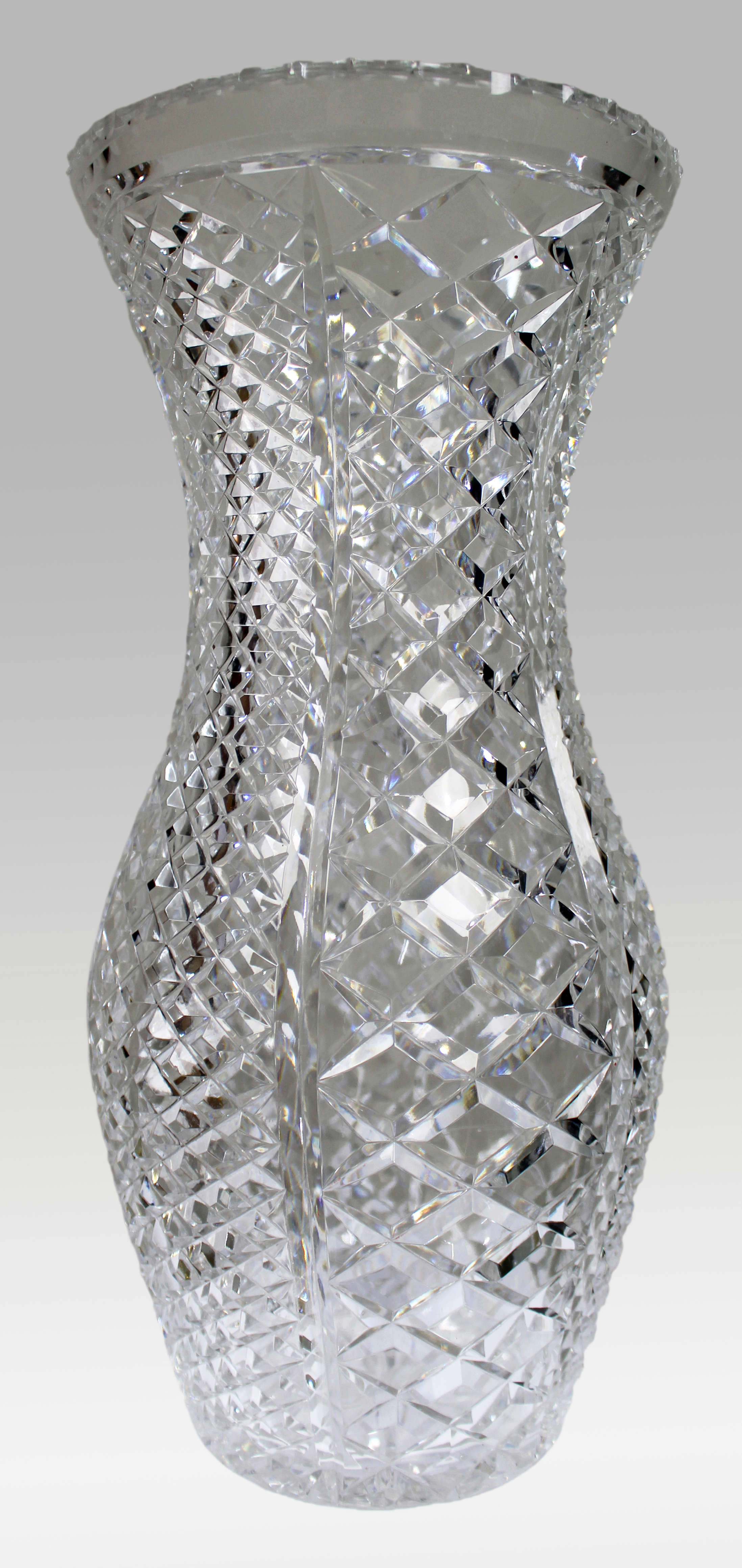 Pair of Monumental Bowes-Lyon Cut Crystal Vases