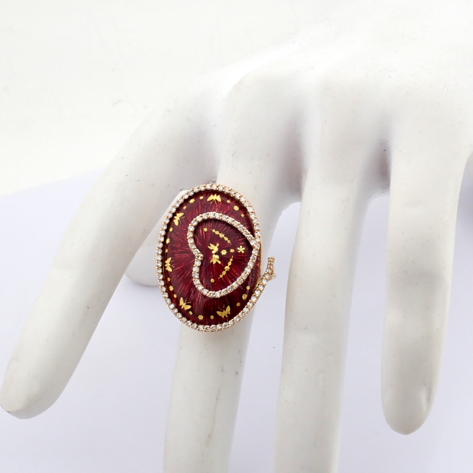 Natural Diamond 18K Yellow Gold Ring