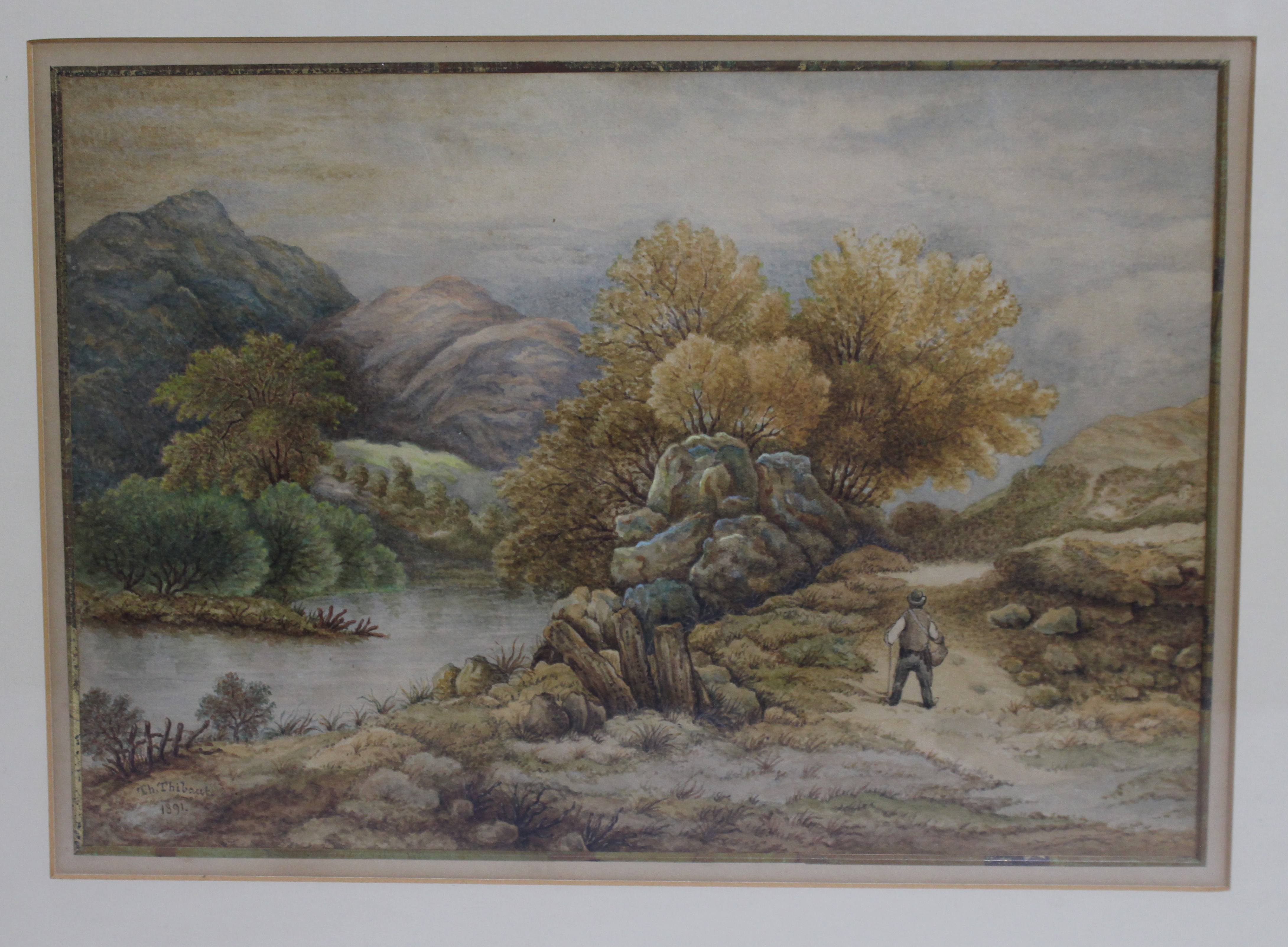 Pair of 19th c. Watercolours by Th.Thibault 1891