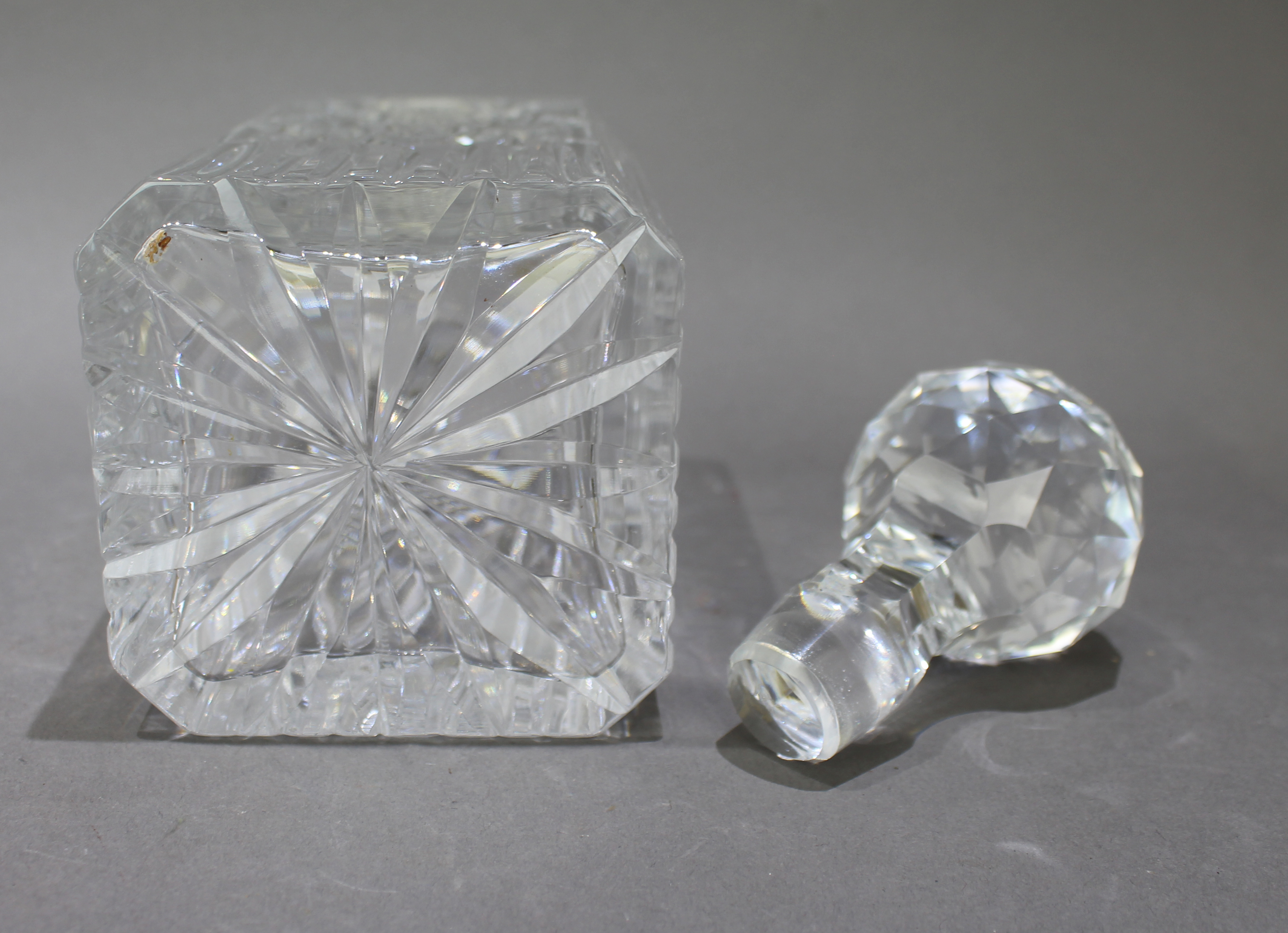 Vintage Royal Brierley Crystal Square Shaped Spirit Decanter