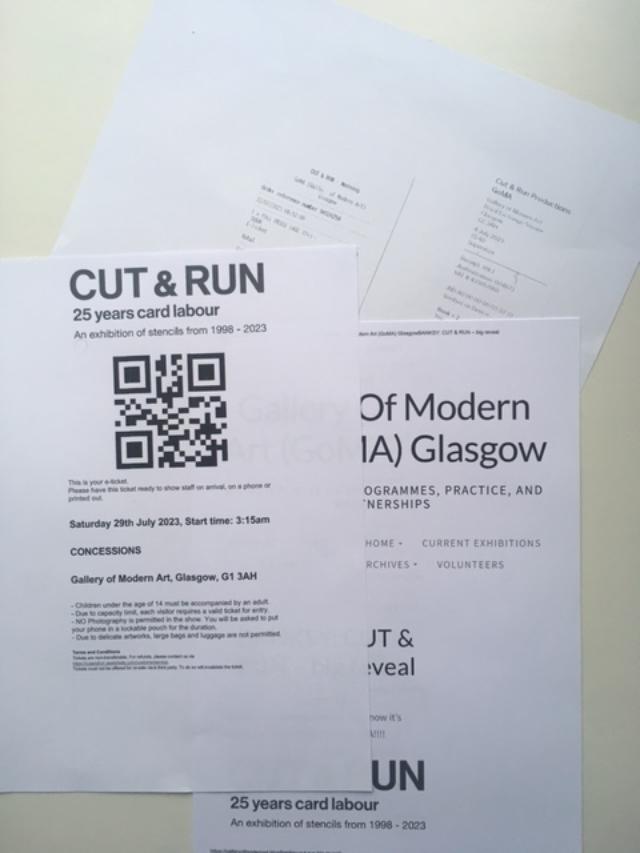 Banksy (b.1974)  2 Posters Cut & Run and Rat Run Rat From '25 Years Card labour’ Exhibition GOMA 23