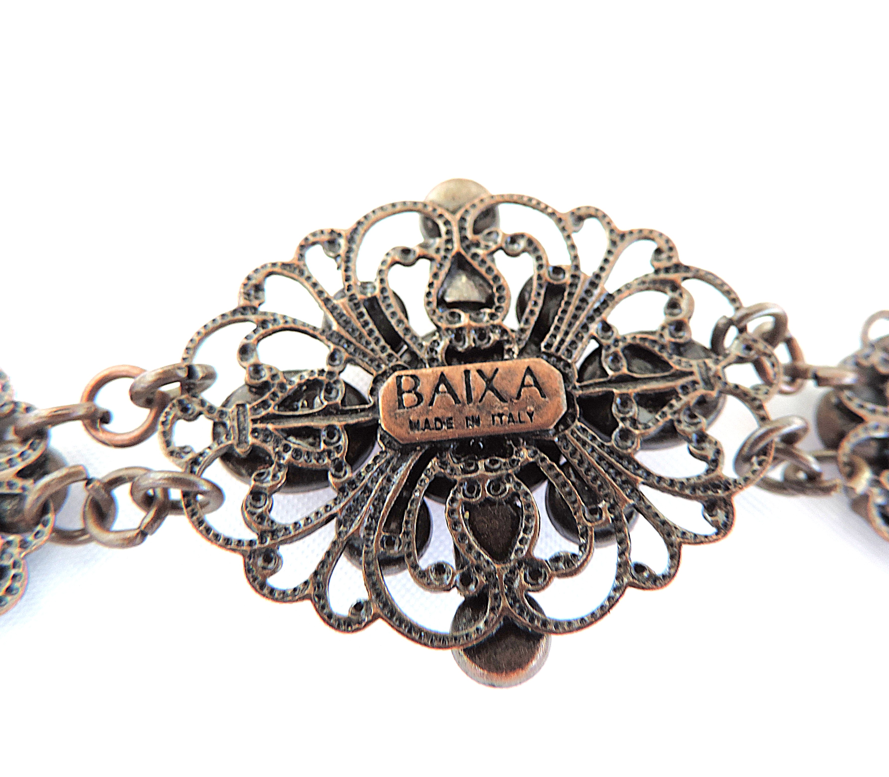 Vintage Rococo Style Italian BAIXA Gemstone Bracelet