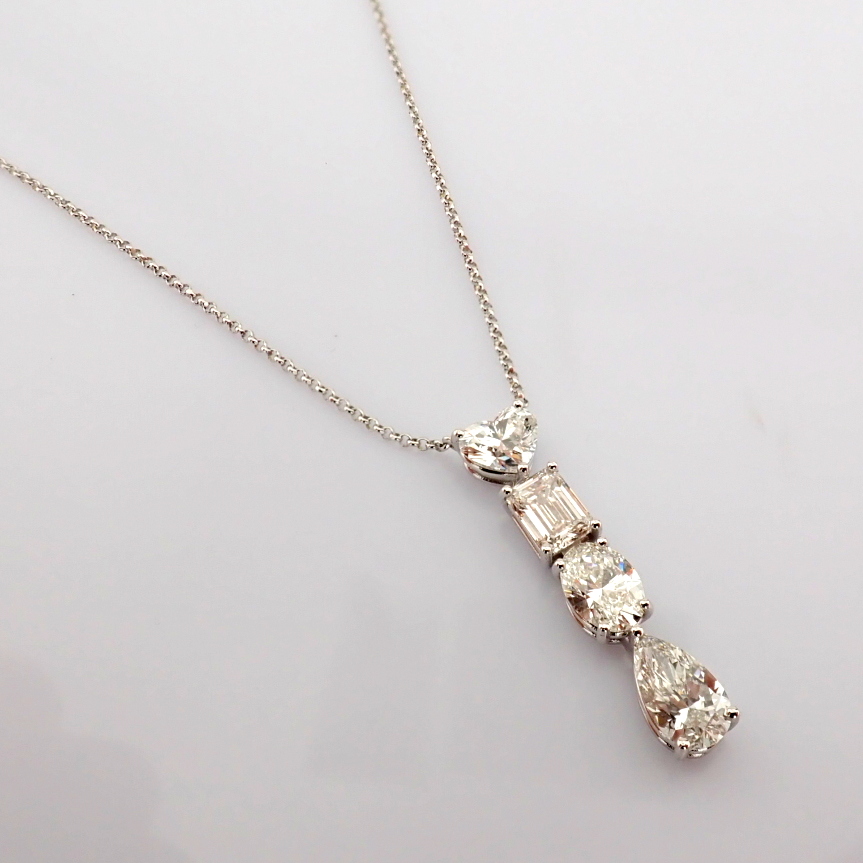Emerald Cut Lab-Grown Diamond Necklace - 4.4 Total Carat (IGI Certified)