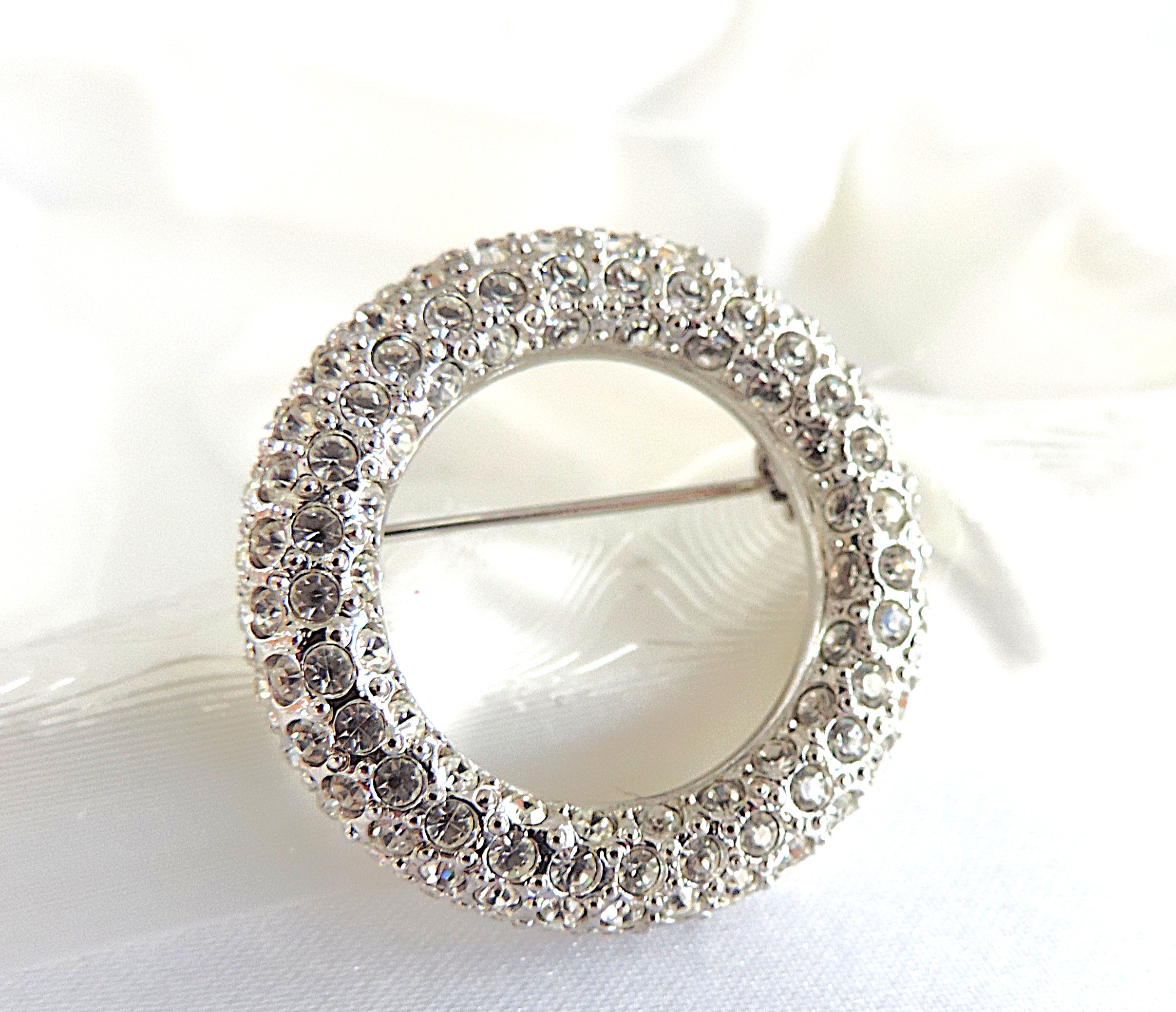Vintage CIRO Crystal Open Circle Brooch