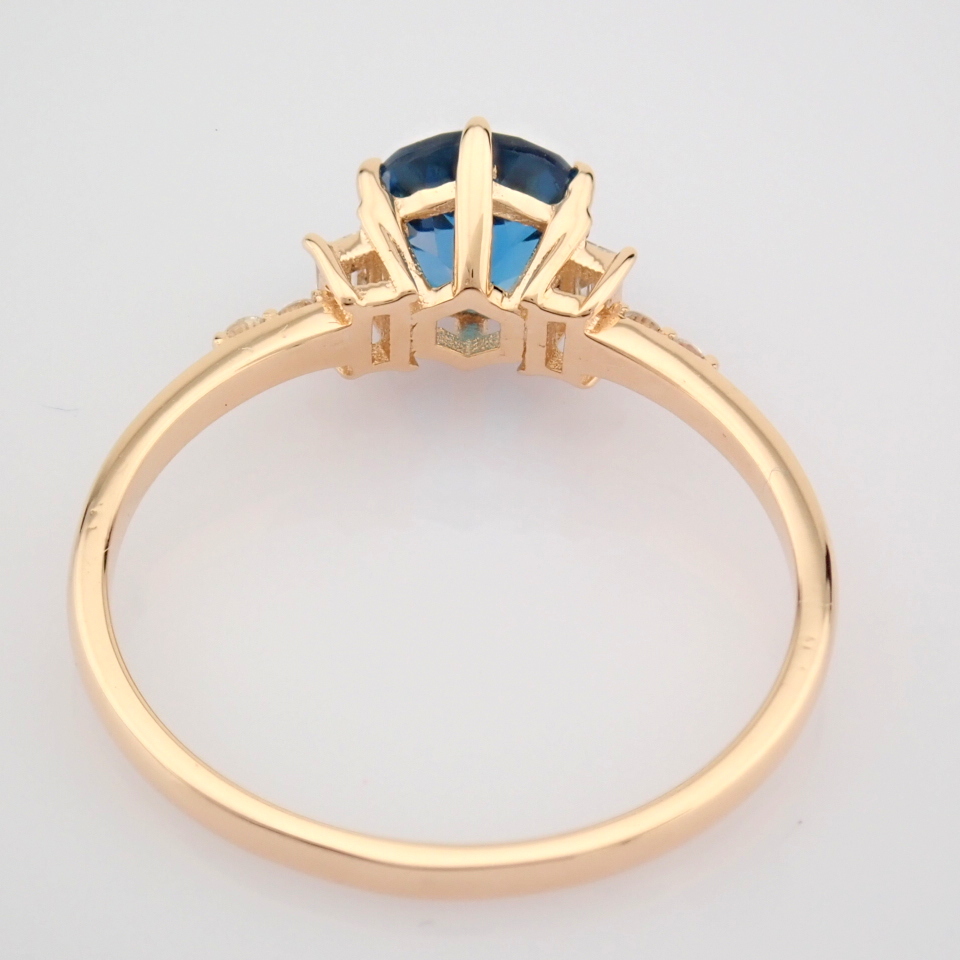 Certificated 14K Rose/Pink Gold Baguette Diamond & Diamond Ring (Total 1.44 ct Stone)