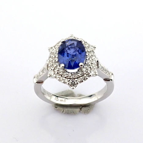 Natural Diamond 18K White Gold Ring