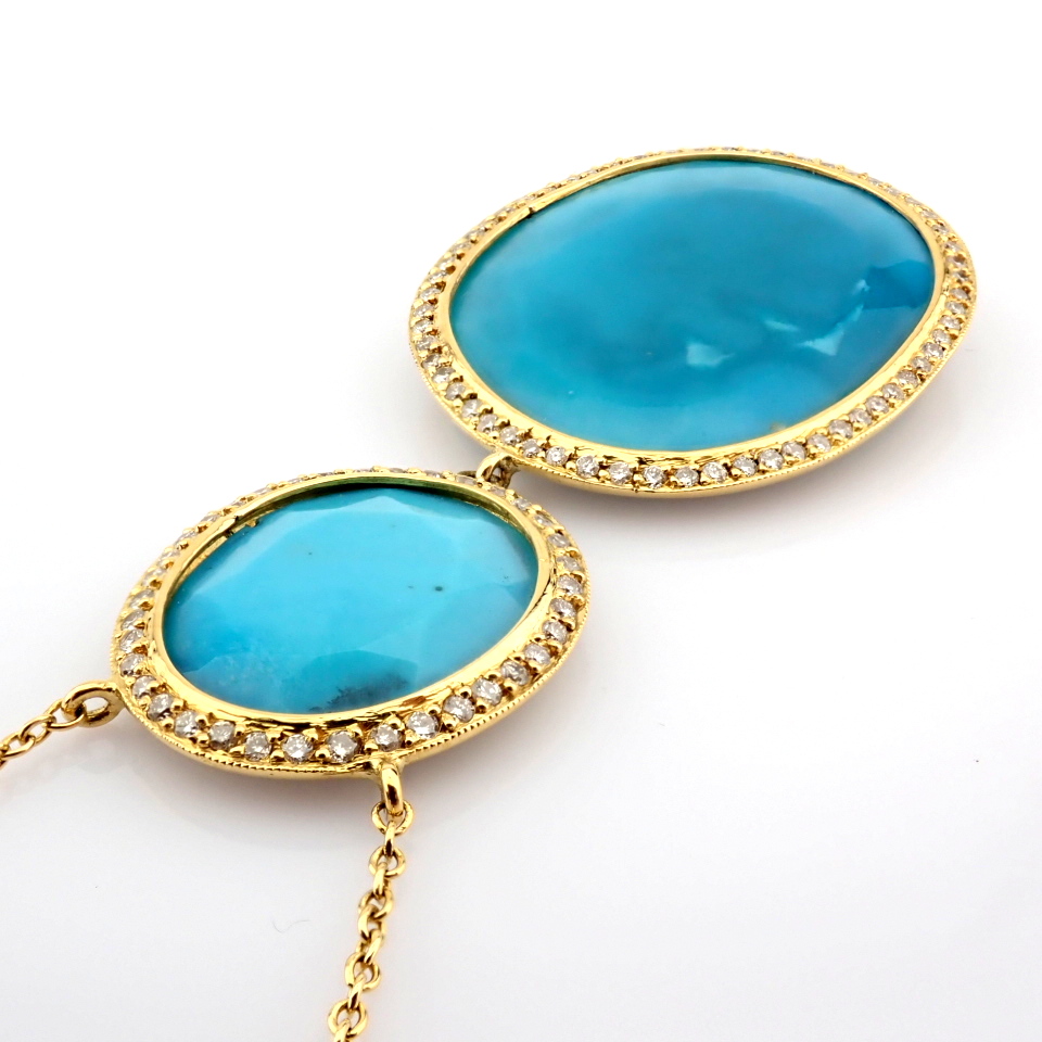 Natural Diamond 18K Yellow Gold Necklace