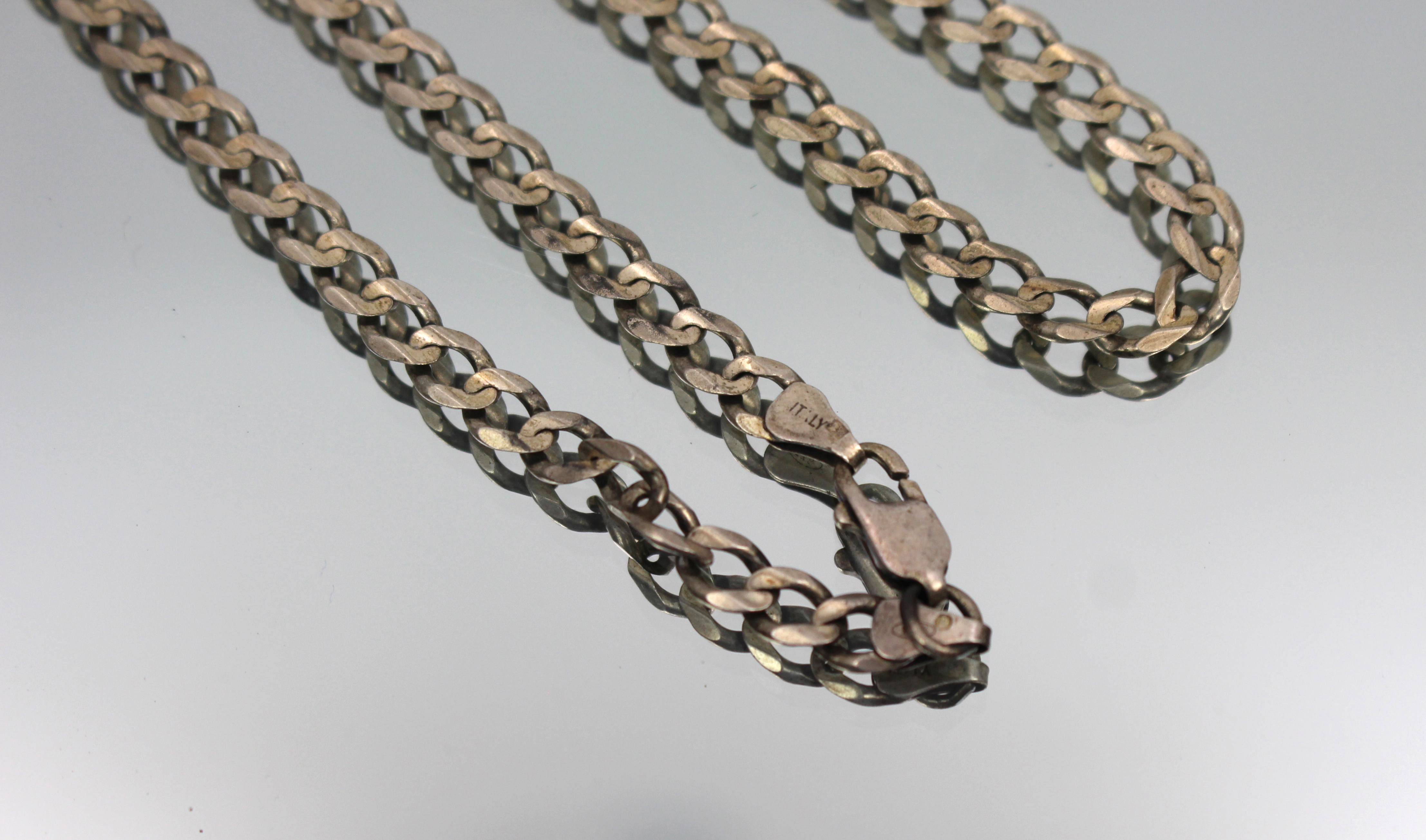Vintage Italian 925 Silver Curb-Link Necklace