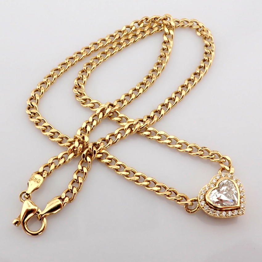 Heart Cut Lab-Grown Diamond Necklace - 1.76 Total Carat (IGI Certified)