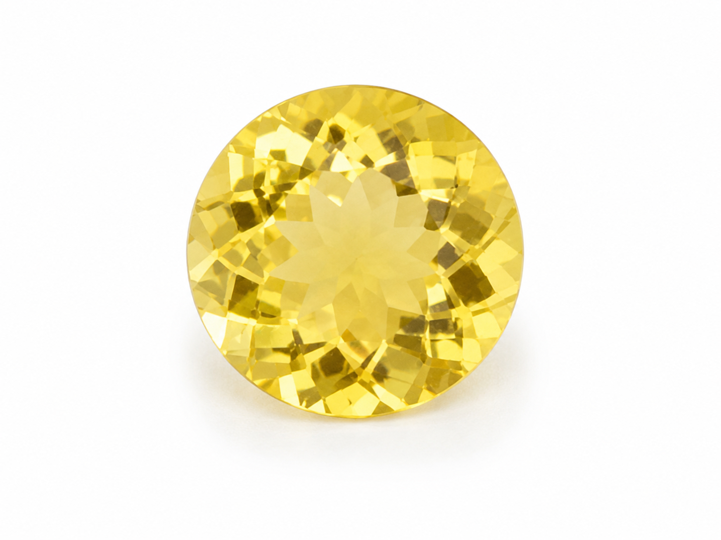 Natural Lemon Quartz Round 10mm Faceted Gemstone