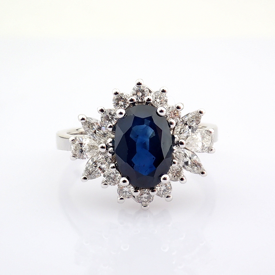 Natural Diamond 18K White Gold Ring