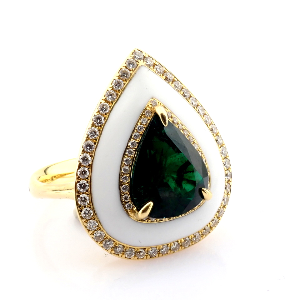 Natural Diamond 18K Yellow Gold Ring