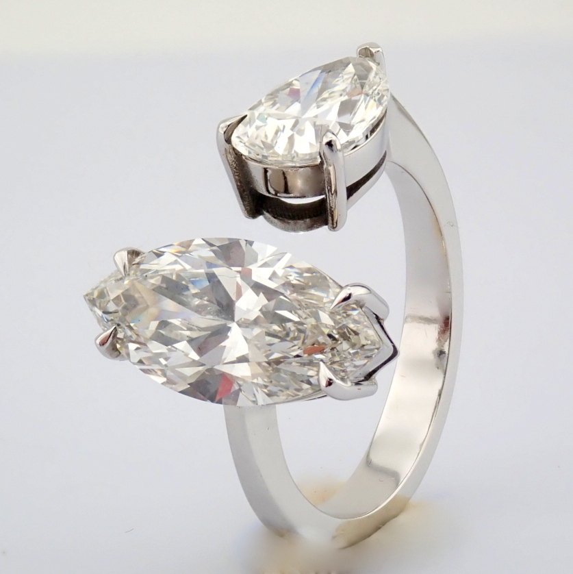 Marquise Cut Lab-Grown Diamond Ring - 4.9 Total Carat (IGI Certified)