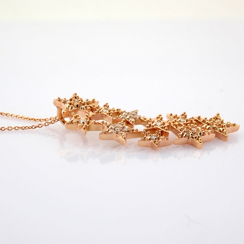 Natural Diamond 18K Rose/Pink Gold Necklace