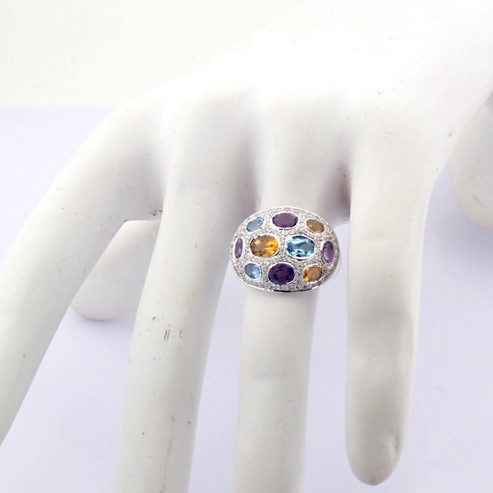 Natural Diamond 18K White Gold Ring