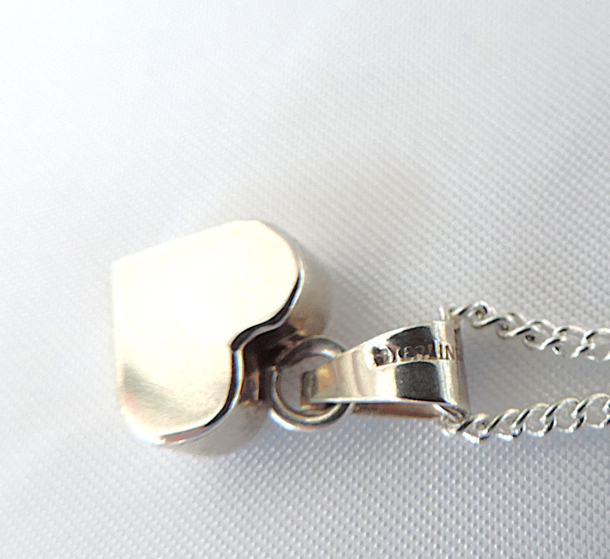 Vintage 925 Silver Heart Pendant Necklace