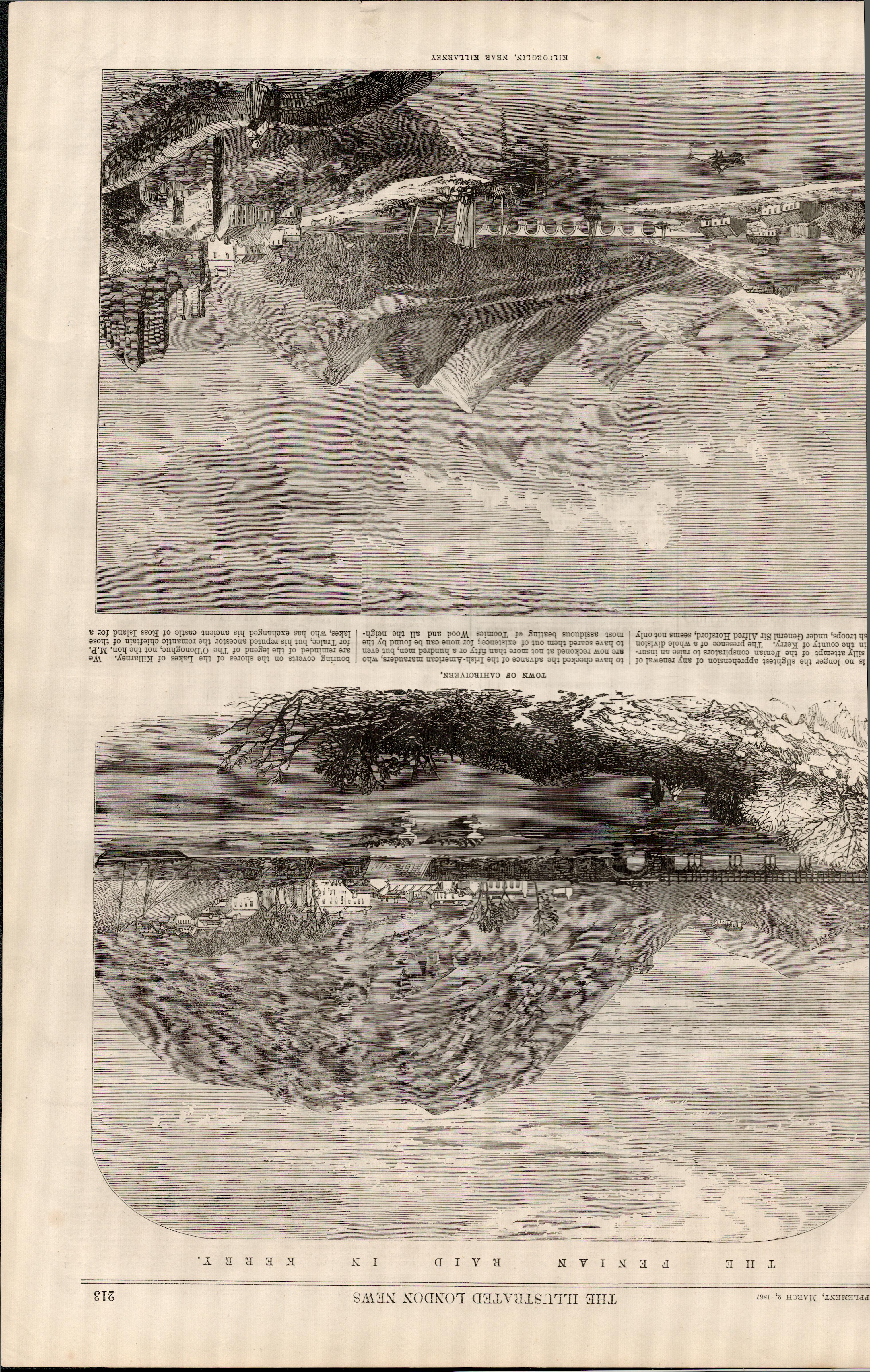 The Fenian  Rebels Raid in Kerry & Killarney Antique 1867.