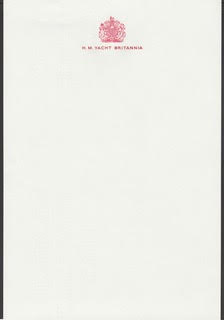 H.M. Yacht  Britannia Letterhead c.1980