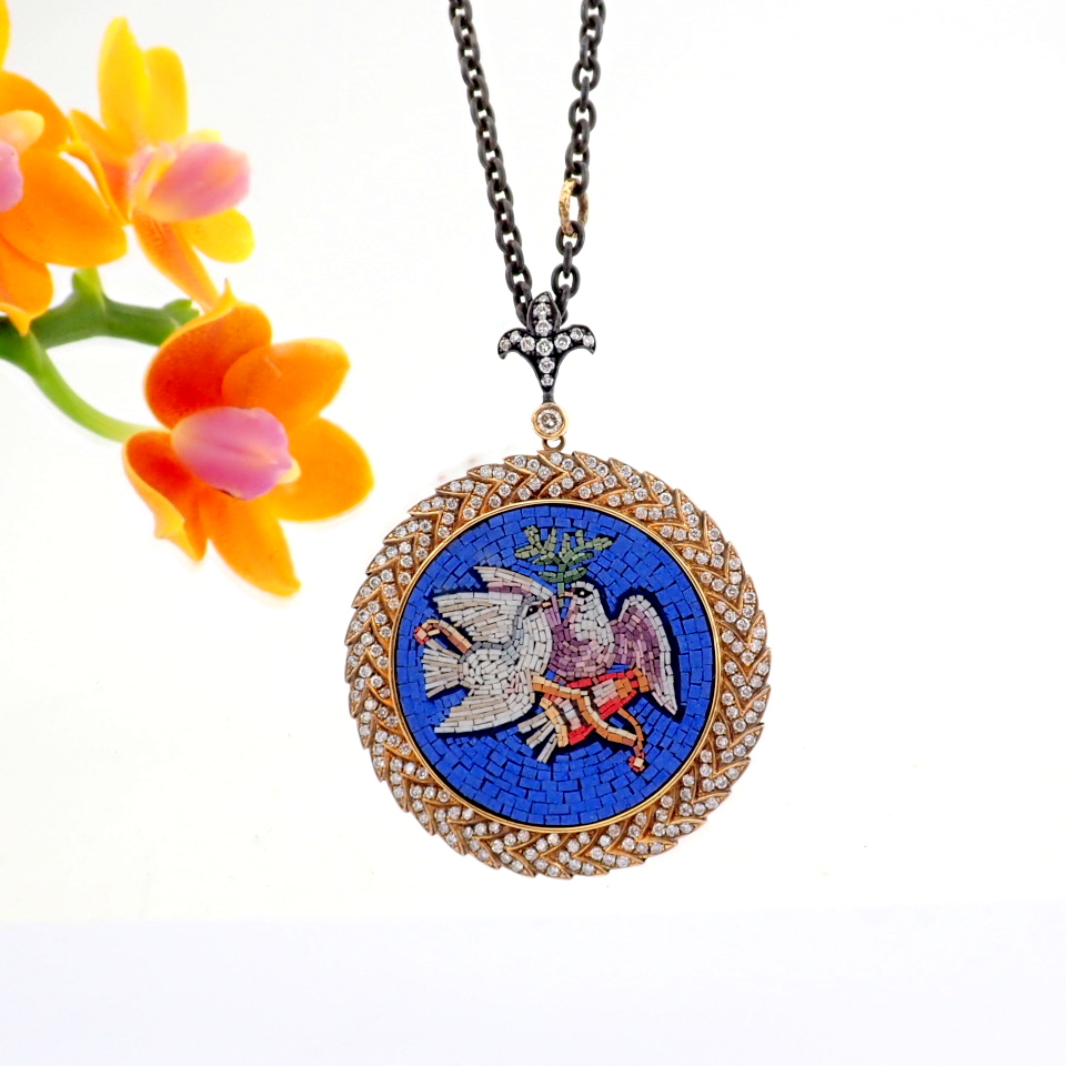 Natural Diamond 18K Rose/Pink Gold Necklace