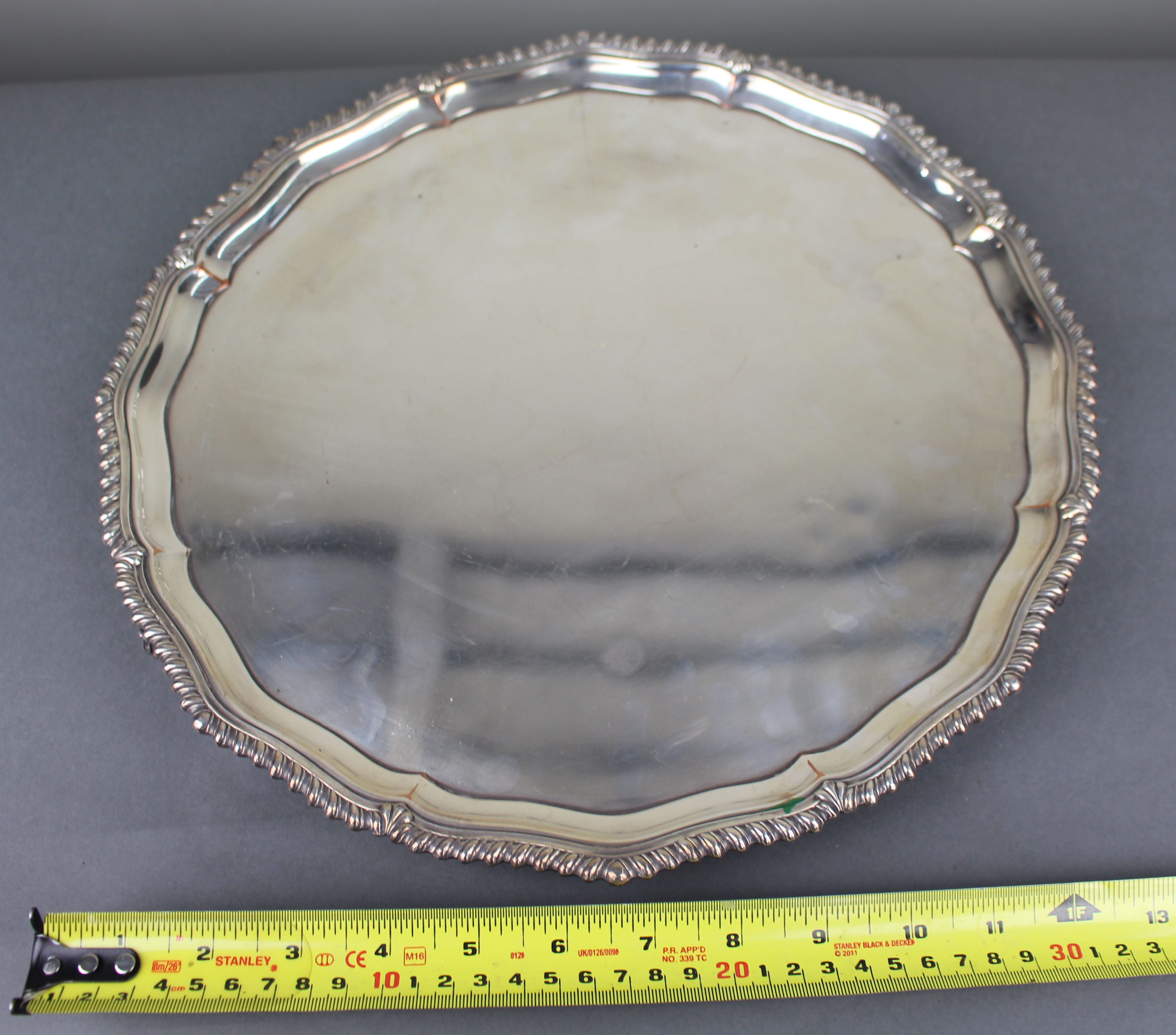 Antique Silver Plated Footed Serving Tray