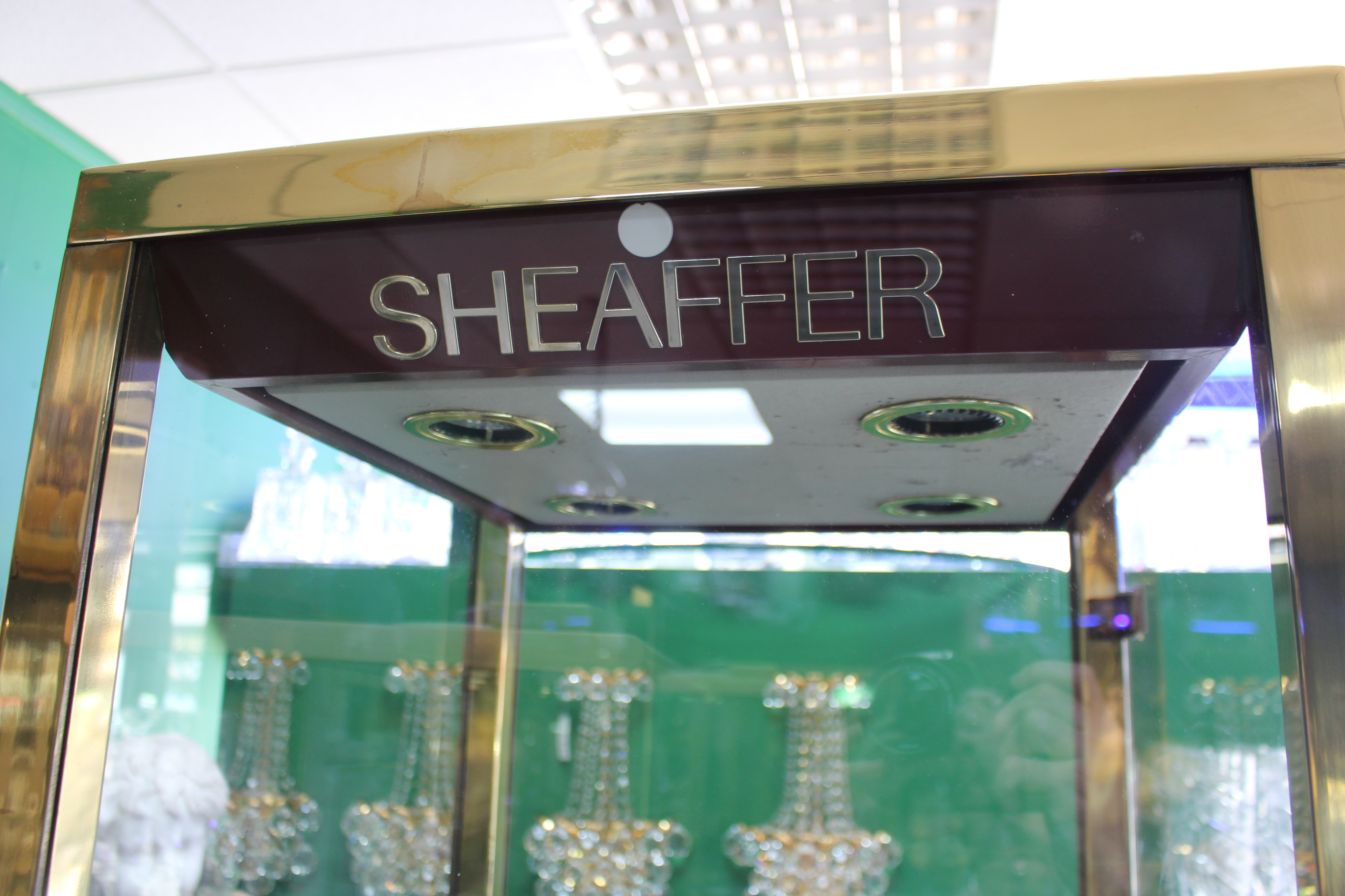 Sheaffer Brass Cased Display Cabinet