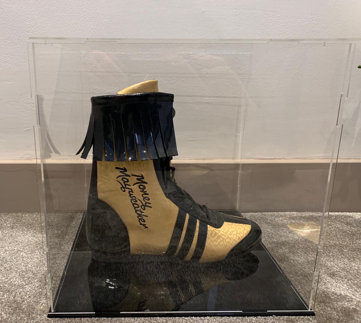 Floyd Mayweather Signed Boot In Display Case