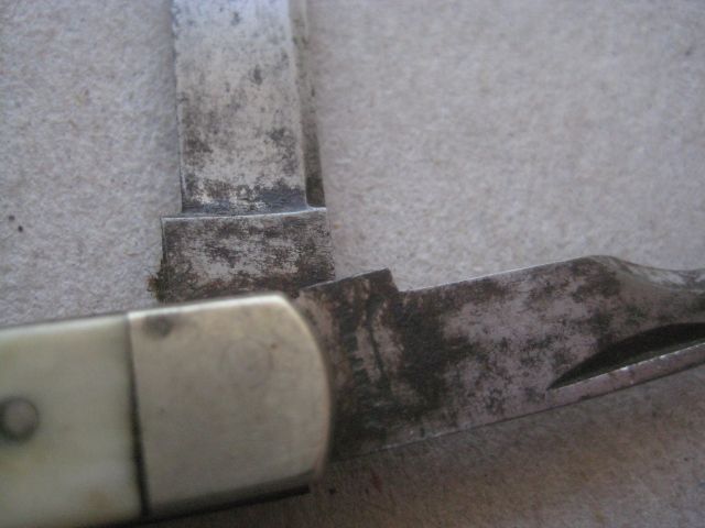 Antique French Bone Hafted Twin Bladed Penknife, c1900