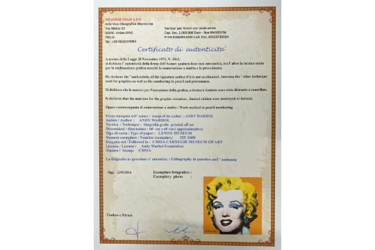 After Andy Warhol (1928-1987) 'Marlyn Monroe'