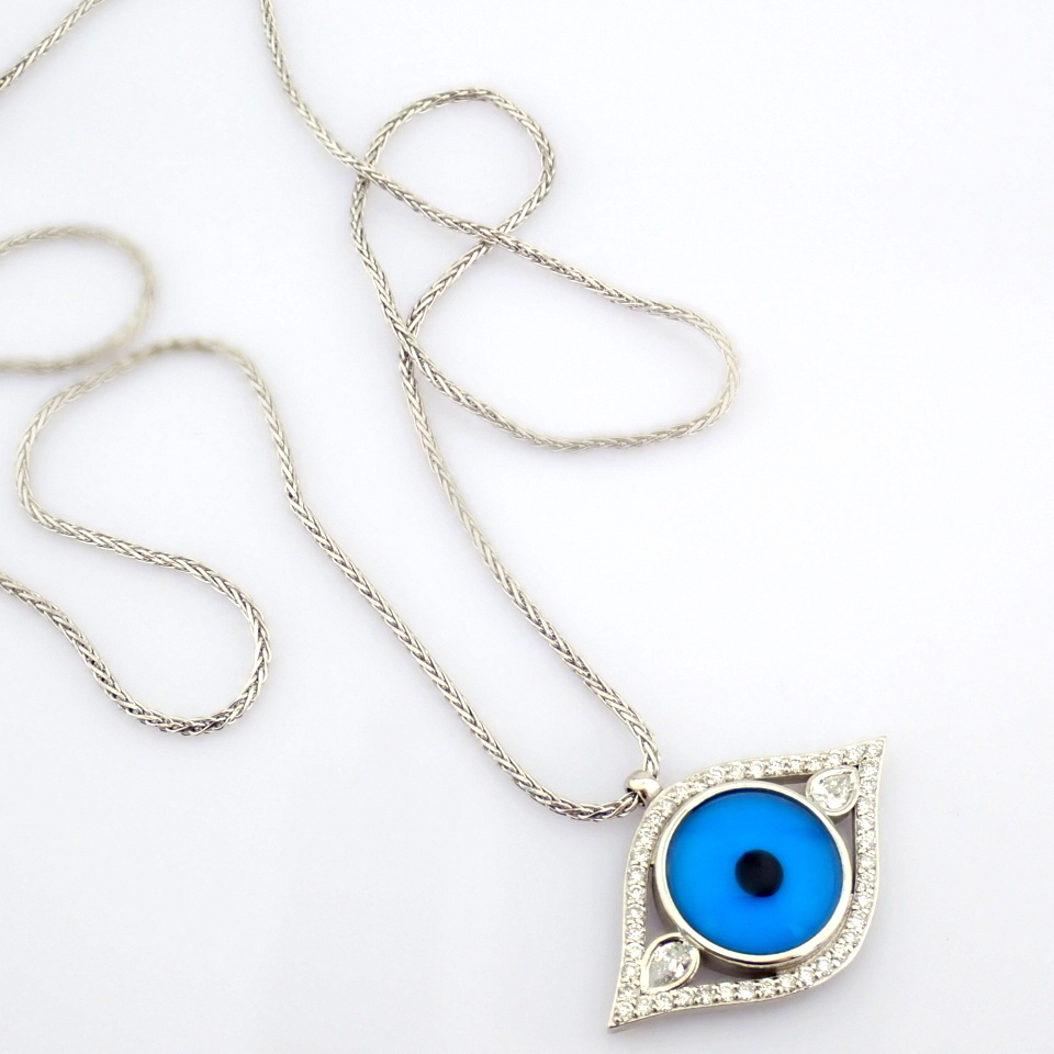 Natural Diamond 14K White Gold Necklace