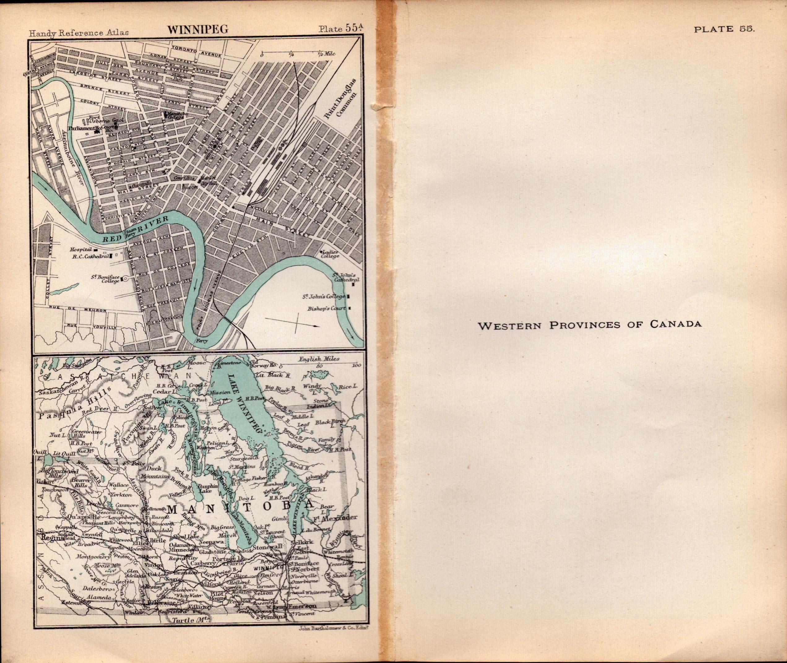 Canada Western Provinces Double Sided Victorian Antique 1896 Map.